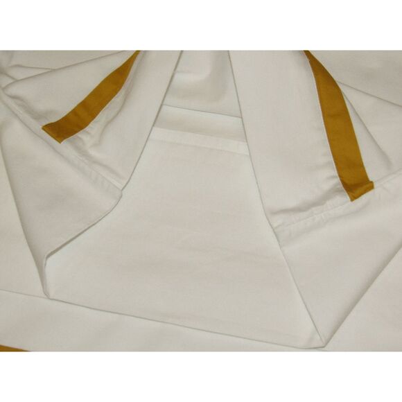 Serena & Lily White Border Frame Pillowcases Cotton Portugal Standard (2) - Picture 3 of 4